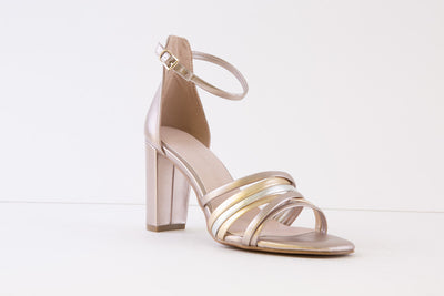 MARCO TOZZI - 28386-532 HIGH HEEL ANKLE STRAP HEEL-IN SANDAL - GOLD COMB