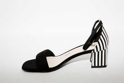 MENBUR - BLOCK HEEL STRAP SANDAL - BLACK COMBI