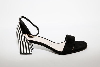 MENBUR - BLOCK HEEL STRAP SANDAL - BLACK COMBI