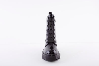 TAMARIS - 25226-018 LACED FASHION ANKLE BOOT - BLACK PATENT