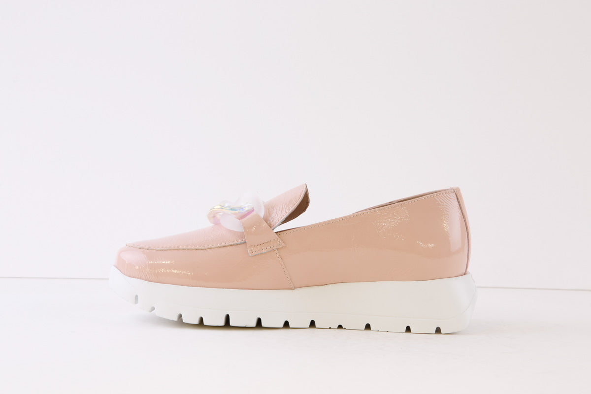 Wonders A-2444 Pink Patent Flat Slip-On Shoes with MemoryGel