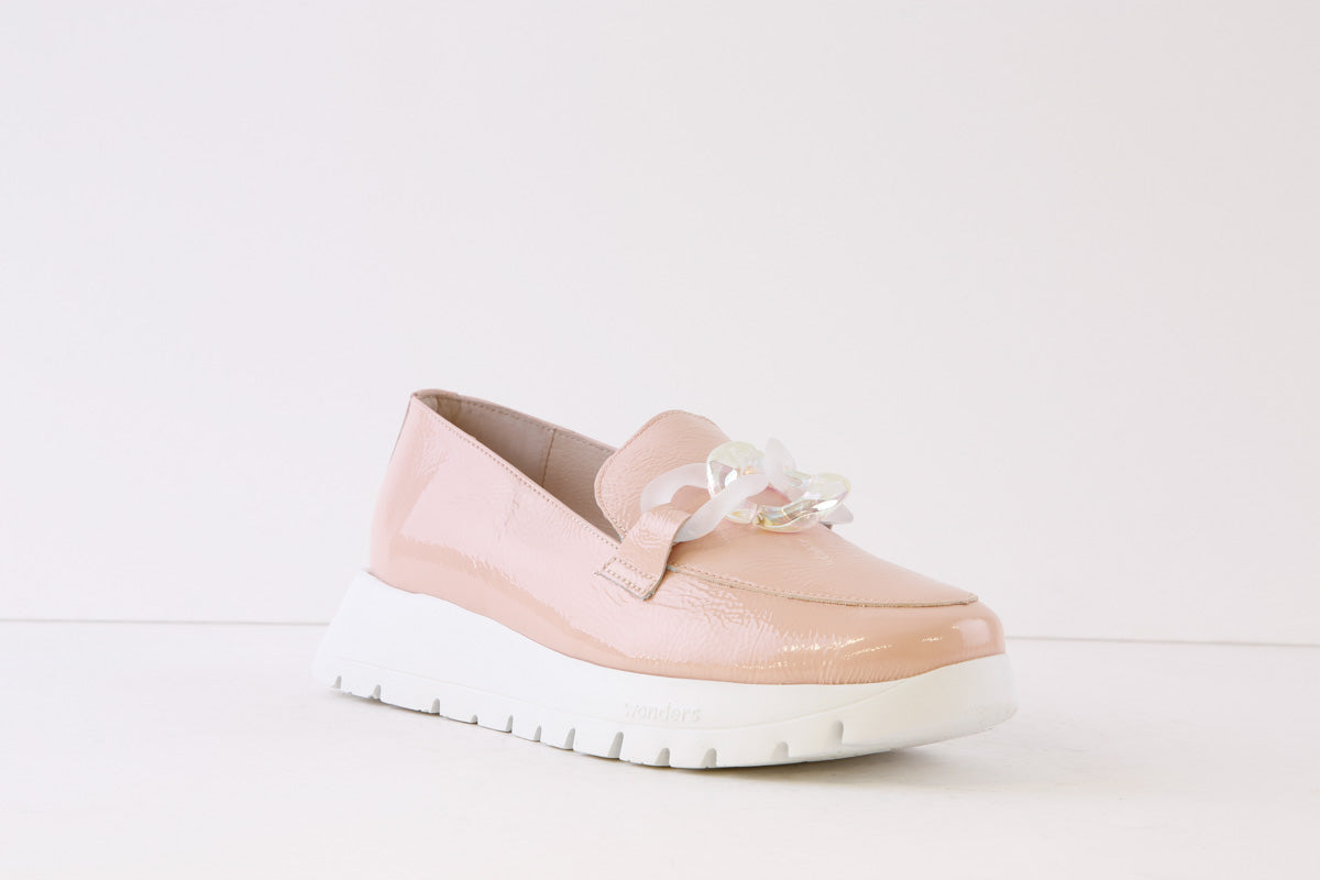 WONDERS - A-2444 FLAT SLIP-ON SHOE* - PINK PATENT