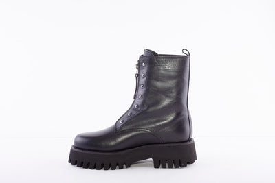 ALPE - 2106 CHUNKY ZIP ANKLE BOOT - BLACK LEATHER