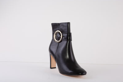 CAPRICE 25320-022  HIGH HEEL ANKLE BOOT - BLACK LEATHER