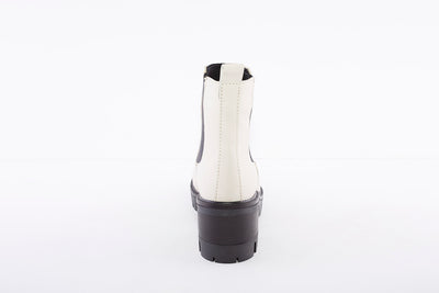 ALPE - 2034 MEDIUM BLOCK HEEL GUSSET ANKLE BOOT - CREAM