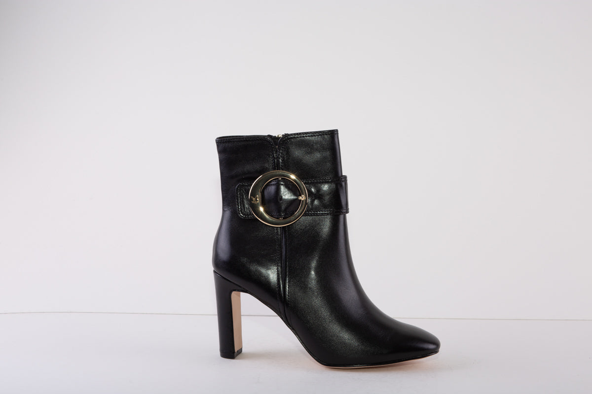 CAPRICE 25320-022  HIGH HEEL ANKLE BOOT - BLACK LEATHER