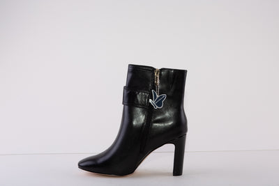 CAPRICE 25320-022  HIGH HEEL ANKLE BOOT - BLACK LEATHER