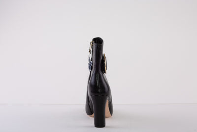 CAPRICE 25320-022  HIGH HEEL ANKLE BOOT - BLACK LEATHER
