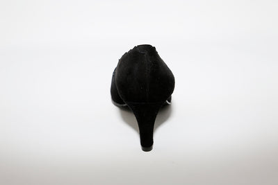BRENDA ZARO - T3094 Black Suede Heel Court Shoe