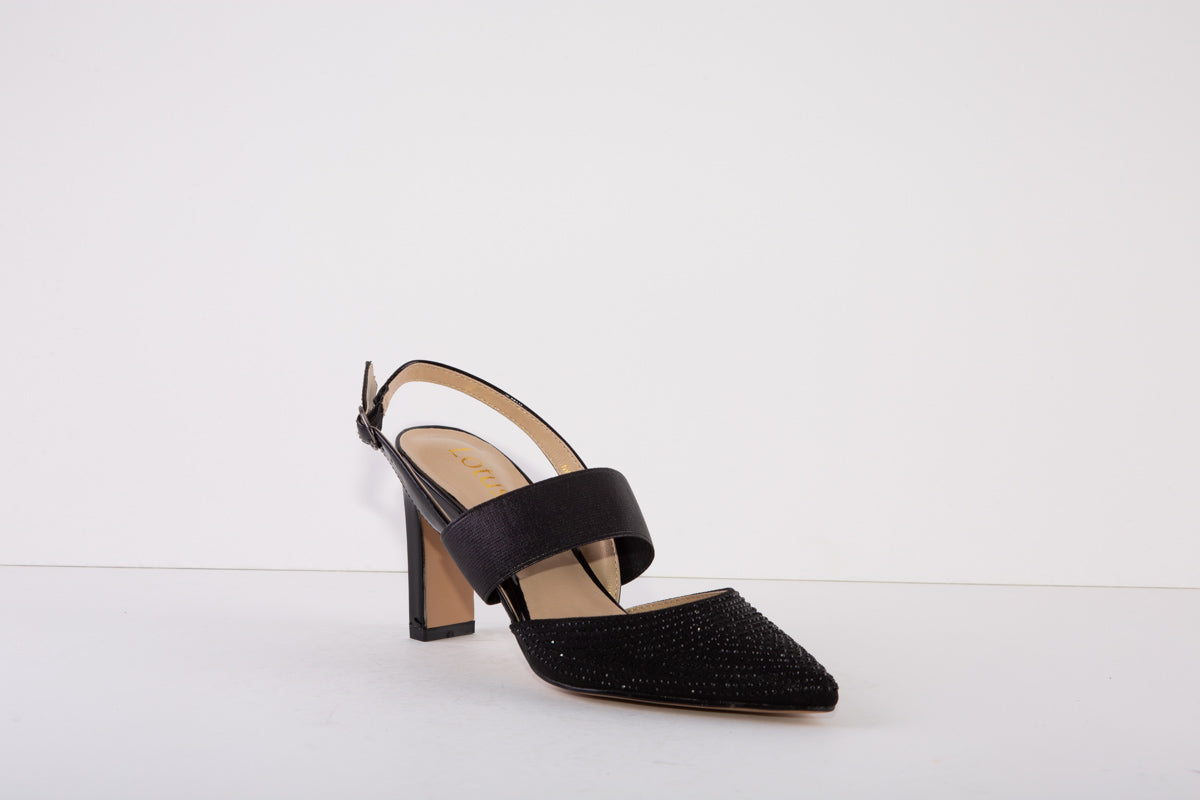 LOTUS JOIE  HIGH HEEL SLING-BACK SHOE - BLACK