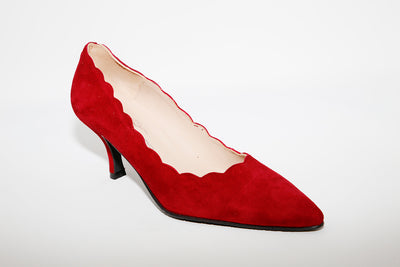 BRENDA ZARO - T3094 Bordeaux Suede Heel Court Shoe