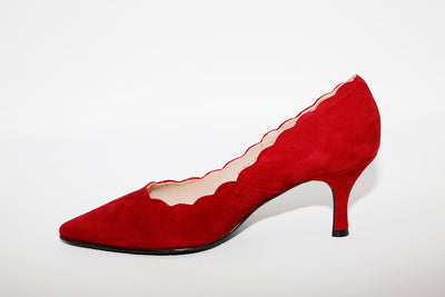 BRENDA ZARO - T3094 Bordeaux Suede Heel Court Shoe