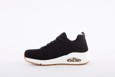 SKECHERS - UNO-TWO FOR THE SHOW -TRAINER - BLACK SUEDE