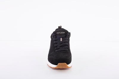 SKECHERS - UNO-TWO FOR THE SHOW -TRAINER - BLACK SUEDE