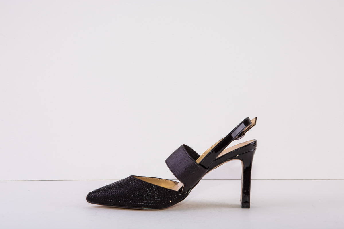 LOTUS JOIE  HIGH HEEL SLING-BACK SHOE - BLACK