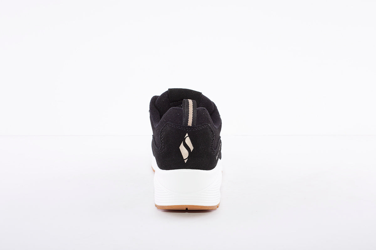 SKECHERS - UNO-TWO FOR THE SHOW -TRAINER - BLACK SUEDE