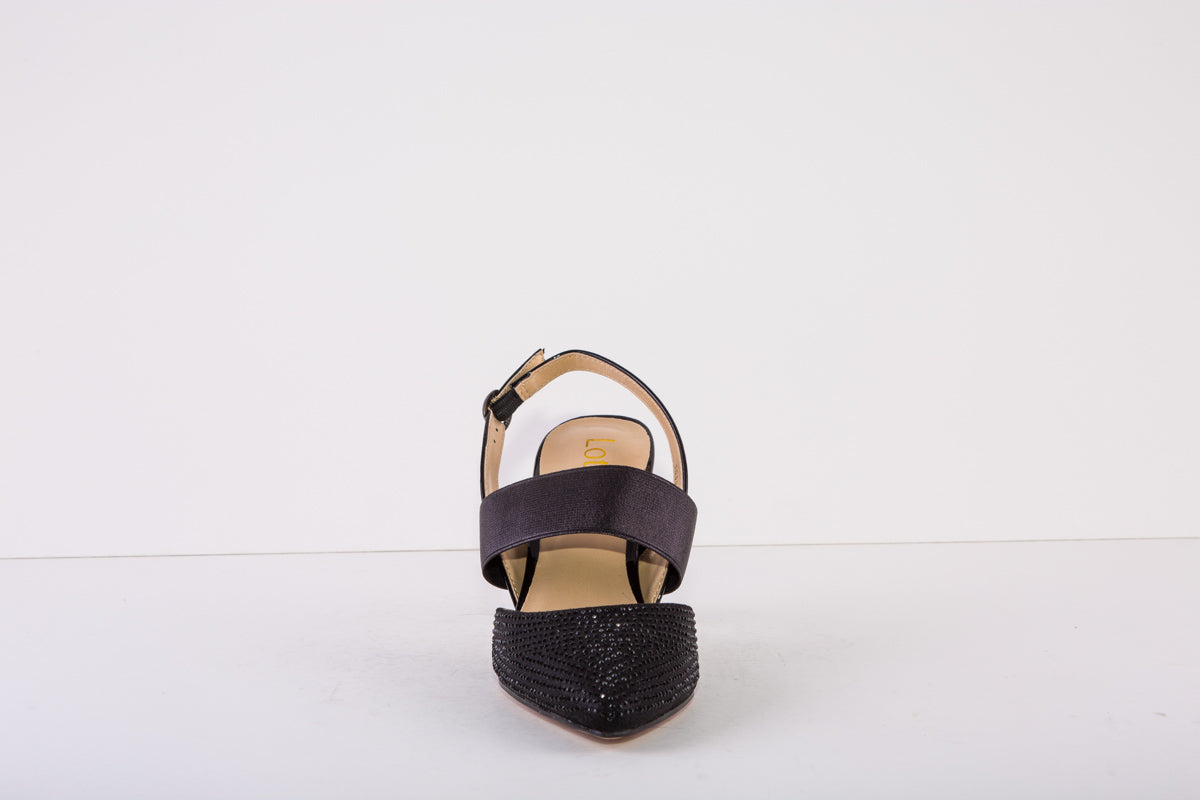 LOTUS JOIE  HIGH HEEL SLING-BACK SHOE - BLACK