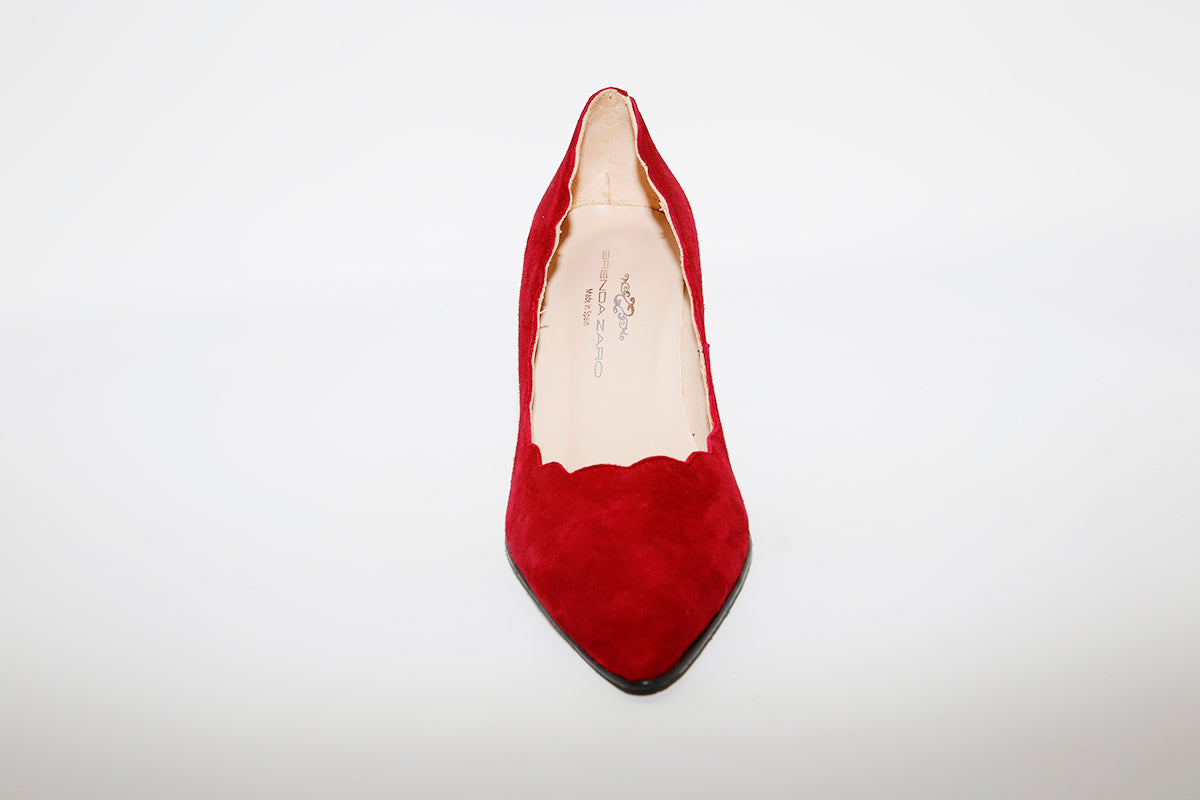 BRENDA ZARO - T3094 Bordeaux Suede Heel Court Shoe