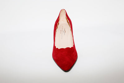 BRENDA ZARO - T3094 Bordeaux Suede Heel Court Shoe