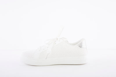 MILLIE & CO - FLAT LACED TRAINER - WHITE COMBI