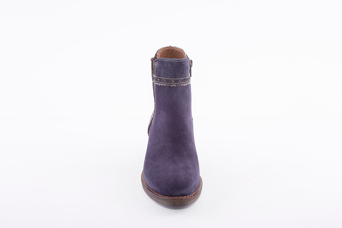 ALPE - 4391 MEDIUM HEEL ANKLE BOOT - NAVY SUEDE