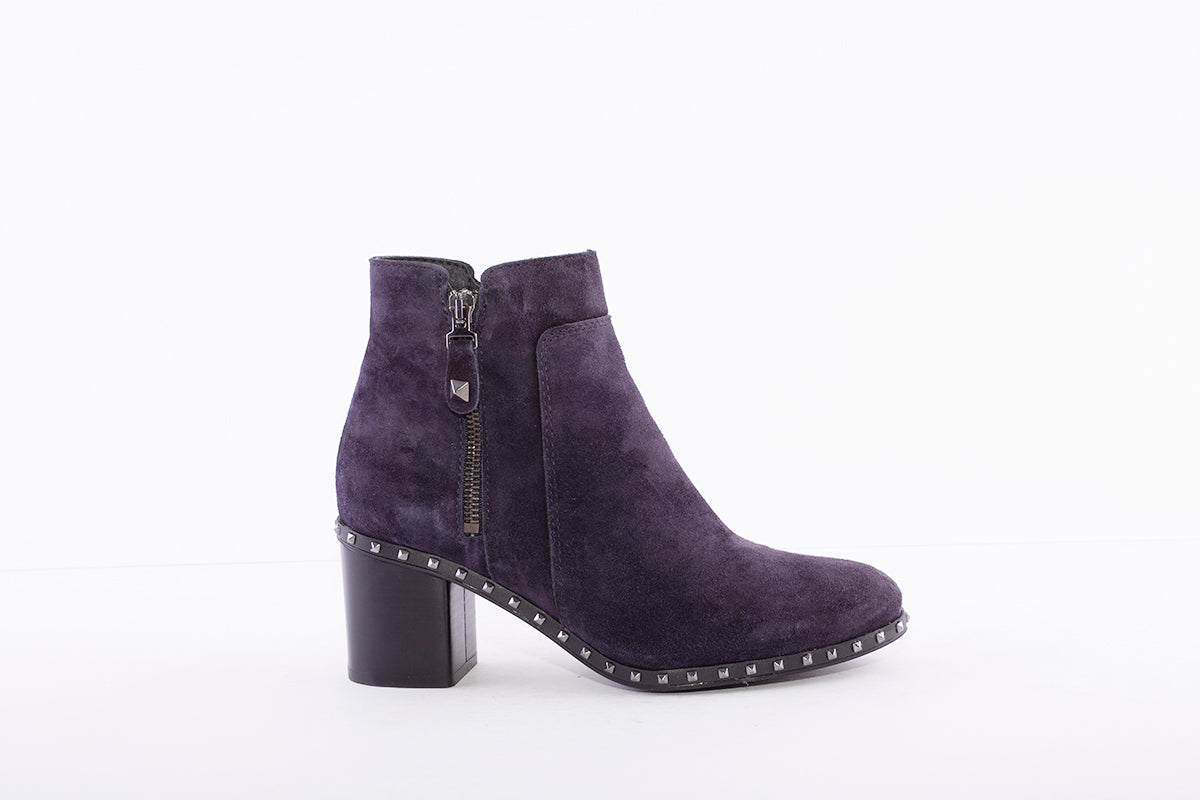 ALPE - MEDIUM BLOCK HEEL ANKLE BOOT - NAVY SUEDE