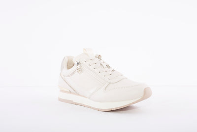 TAMARIS - 23603-430 FASHION LACED TRAINER - CREAM