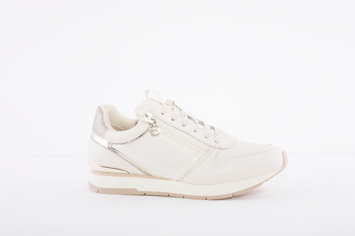 TAMARIS - 23603-430 FASHION LACED TRAINER - CREAM