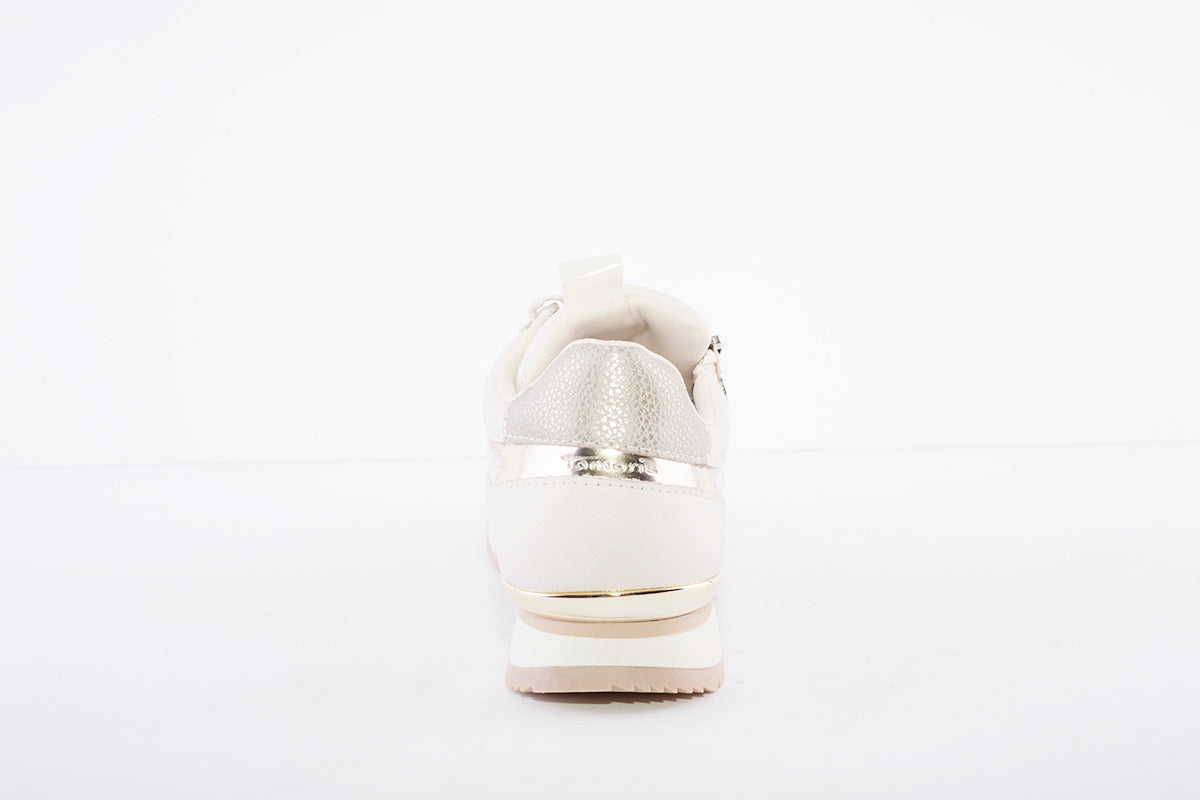 TAMARIS - 23603-430 FASHION LACED TRAINER - CREAM