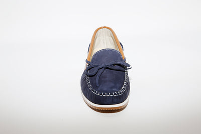 LEON D'ORO - 3940 CASUAL SLIP-ON SHOE - NAVY/TAN