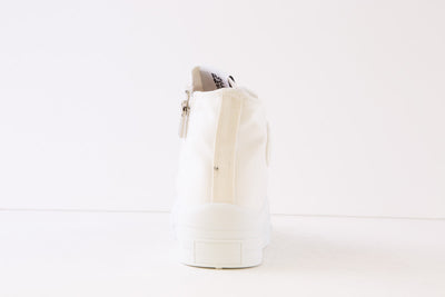 REFRESH - 170676 LACED CANVAS ANKLE BOOT WITH ZIP - WHITE