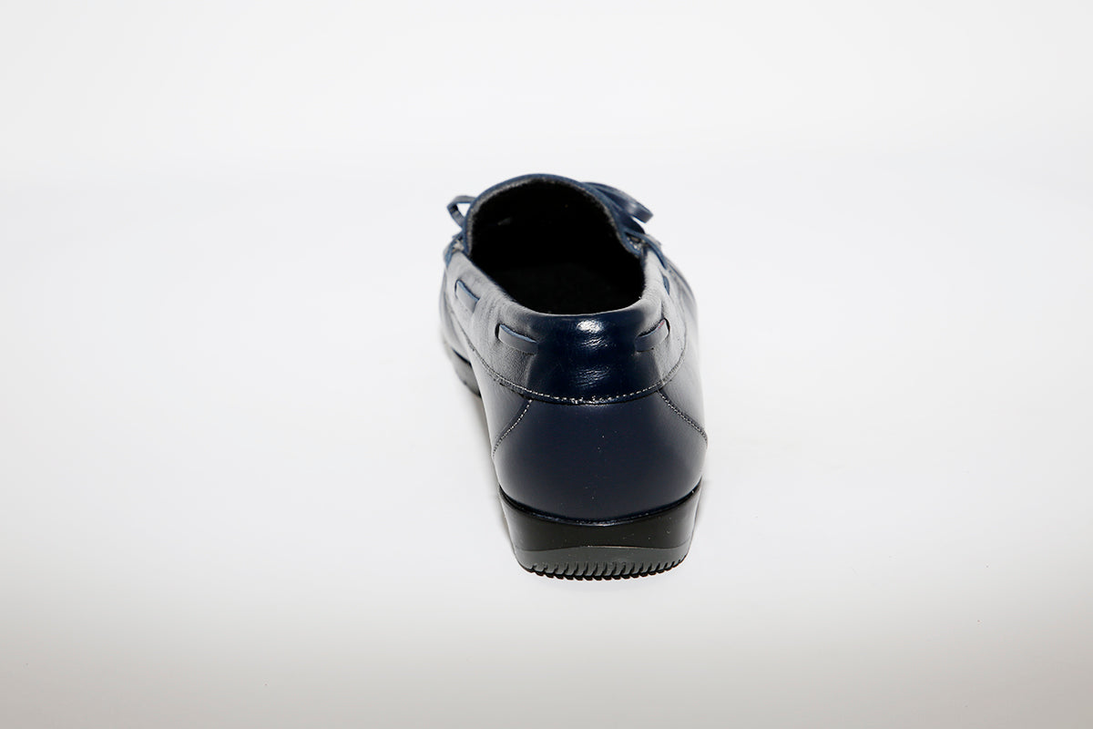 LEON D'ORO - 3940 CASUAL SLIP-ON SHOE - NAVY LEATHER
