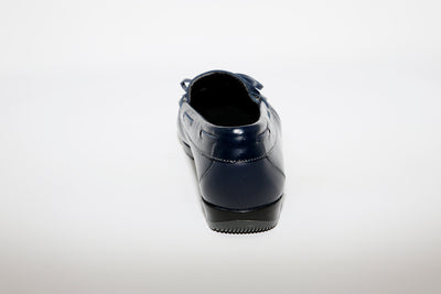 LEON D'ORO - 3940 CASUAL SLIP-ON SHOE - NAVY LEATHER