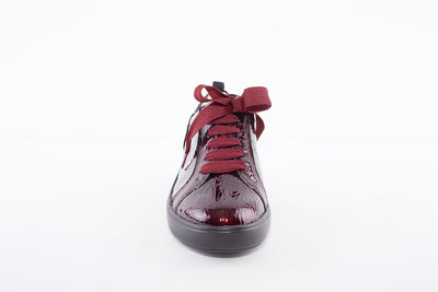 WALDLAUFER - 763001 VIVIEN-LACED COMFORT SHOE - BURGANDY CROC