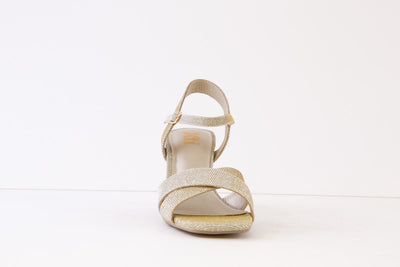 XTI - 141353 HIGH HEEL DRESSY STRAP SANDAL - GOLD GLITTER