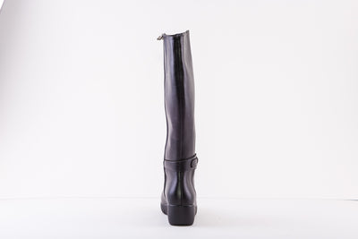 SUSST SHERRY22  FULL LENGTH MEDIUM WEDGE BOOT - BLACK