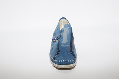 LEON D'ORO - 1050 MEDIUM WEDGE SHOE - NAVY SUEDE