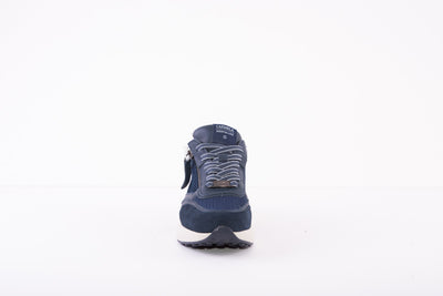 CARMELA 160000 CHUNKY ZIP/LACE FASHION TRAINER - NAVY LEATHER