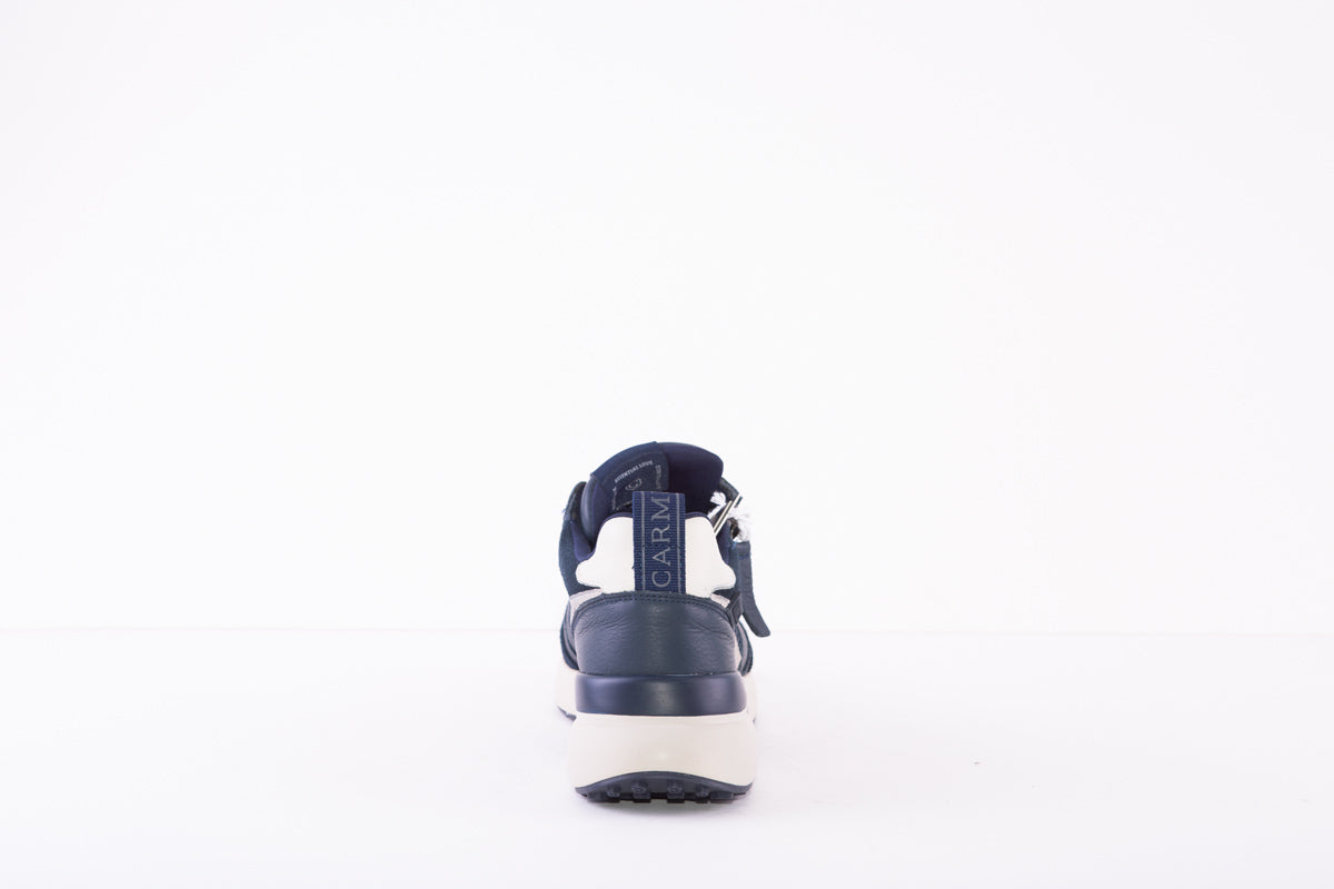 CARMELA 160000 CHUNKY ZIP/LACE FASHION TRAINER - NAVY LEATHER