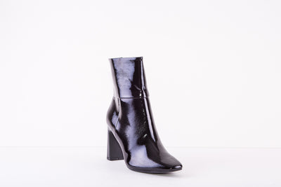 TAMARIS 25399-018  HIGH HEEL ZIP ANKLE BOOT - BLACK PATENT
