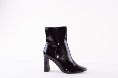 TAMARIS 25399-018  HIGH HEEL ZIP ANKLE BOOT - BLACK PATENT