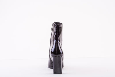 TAMARIS 25399-018  HIGH HEEL ZIP ANKLE BOOT - BLACK PATENT
