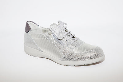 SUAVE - FLAT LACED CASUAL SHOE - SILVER MULTI