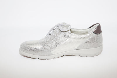 SUAVE - FLAT LACED CASUAL SHOE - SILVER MULTI