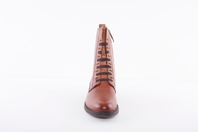 TAMARIS - 25101-305 FLAT LACED ANKLE BOOT - TAN