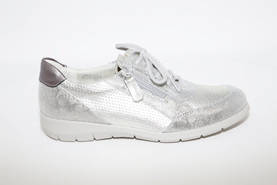 SUAVE - FLAT LACED CASUAL SHOE - SILVER MULTI