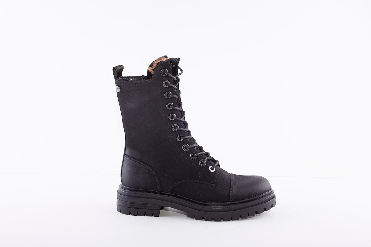 XTI - 42894 LACED/ZIP FASHION ANKLE BOOT - BLACK