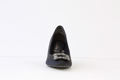 TAMARIS - 22430-070 HIGH HEEL COURT SHOE - BLACK SATIN