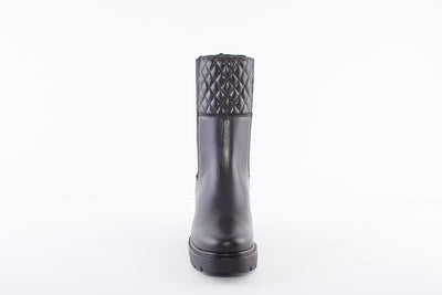 UNISA - JABANO MEDIUM BLOCK HEEL 3/4 LENGTH BOOT - BLACK LEATHER
