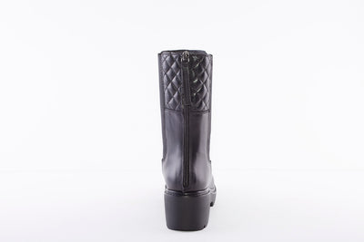 UNISA - JABANO MEDIUM BLOCK HEEL 3/4 LENGTH BOOT - BLACK LEATHER